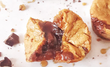 half broken warm cookie that smells yum