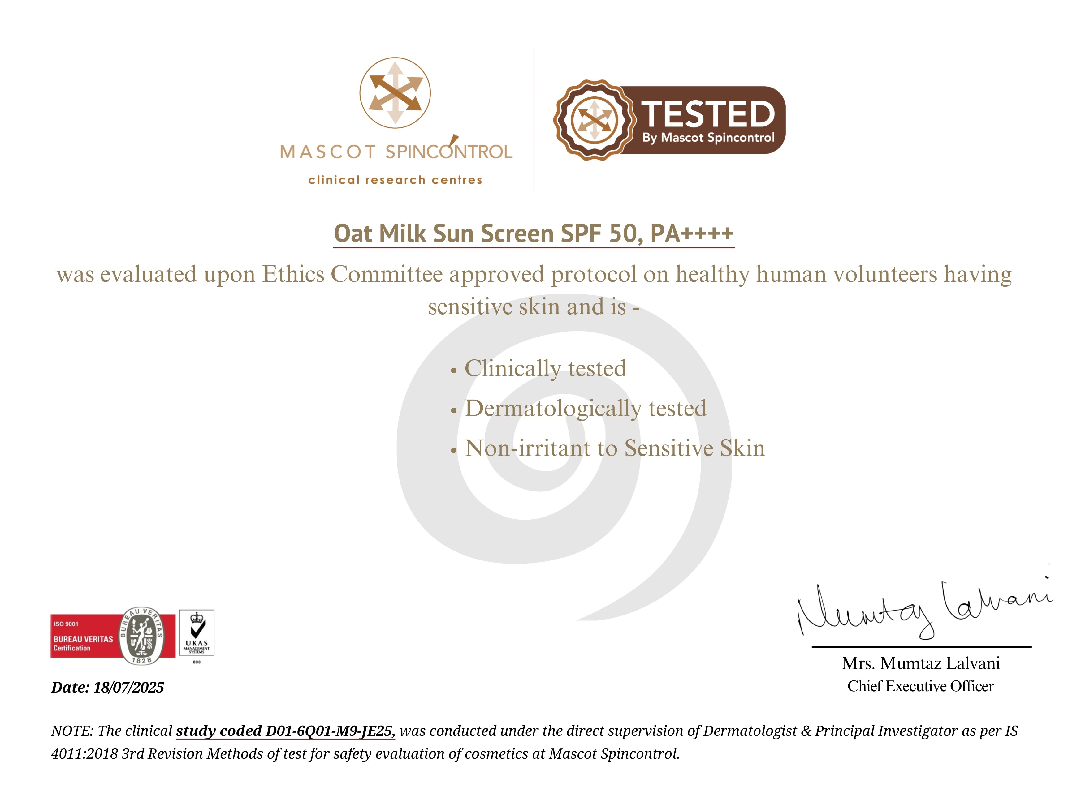 Oat Milk Sunscreen SPF 50, PA++++