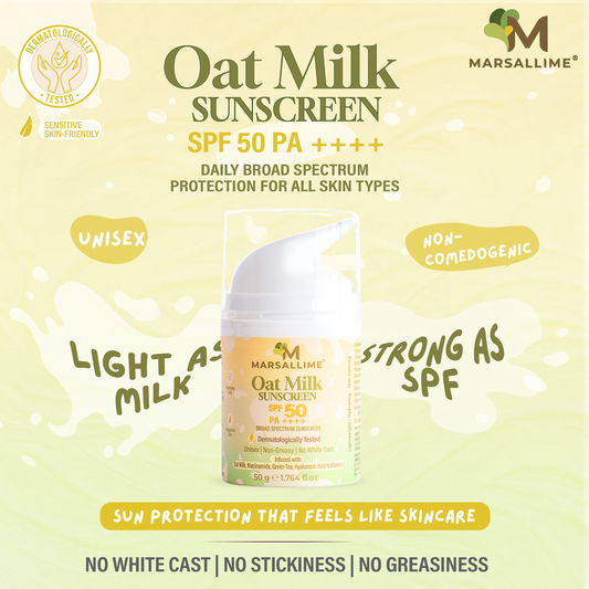 Marsallime Oat Milk Sunscreen SPF 50 PA++++ | sun protection | No whitecast