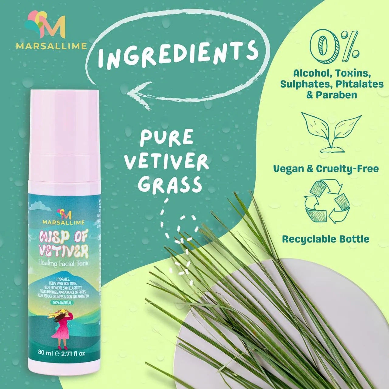 Pure Ingredients | Hydrates skin | face toner | relax & calm 